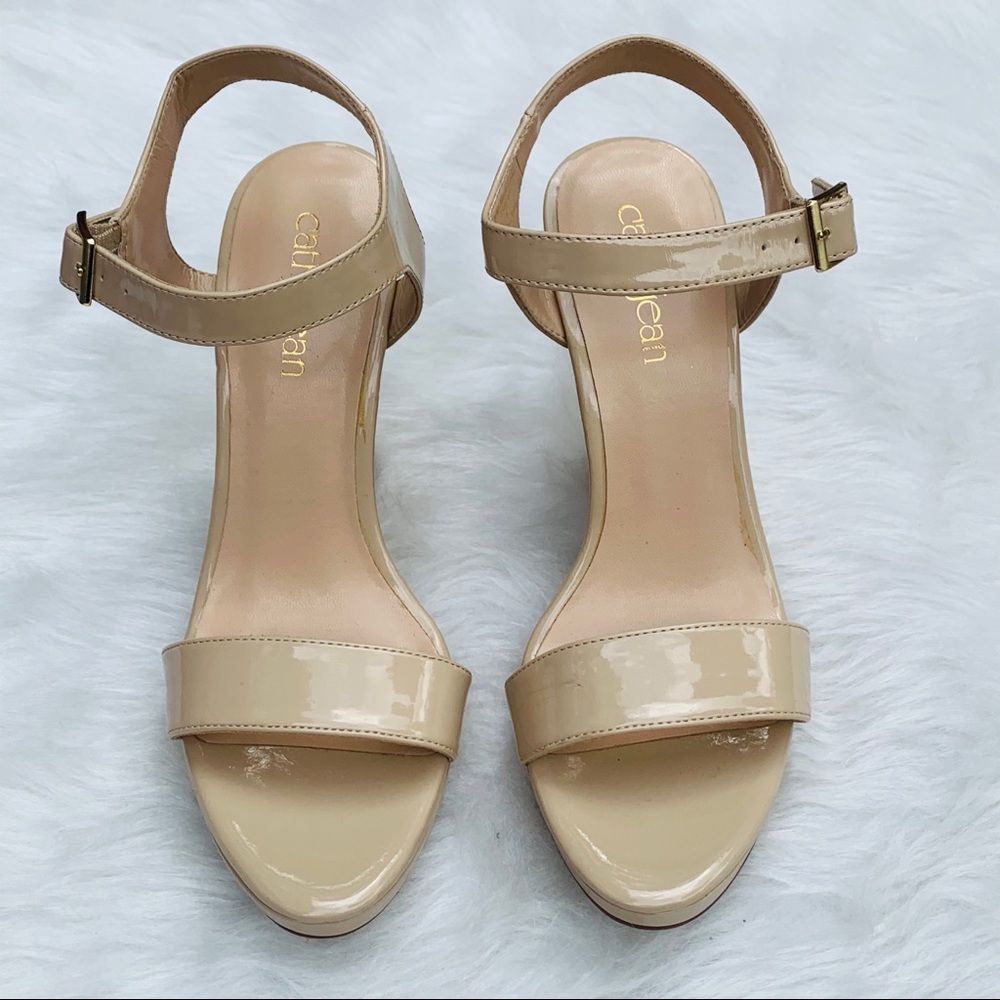 Cathy Jean Patent Leather Wedge